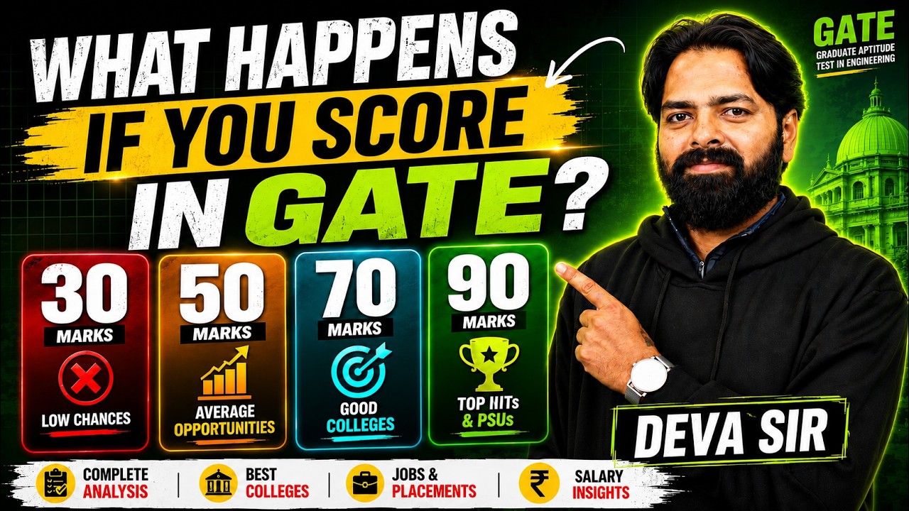 30 vs 50 vs 70 vs 90 Marks in GATE 🔥 | Rank, College, PSU & Career Explained