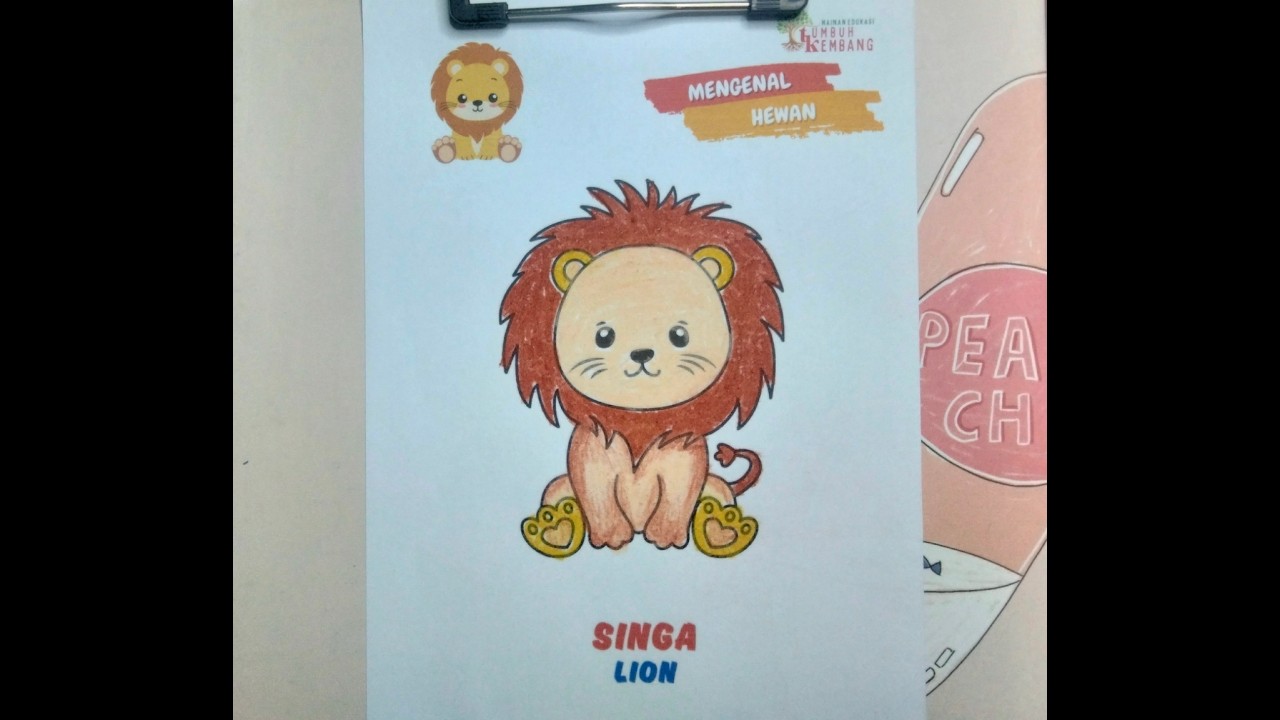 Tutorial Mewarnai Singa dengan Krayon.