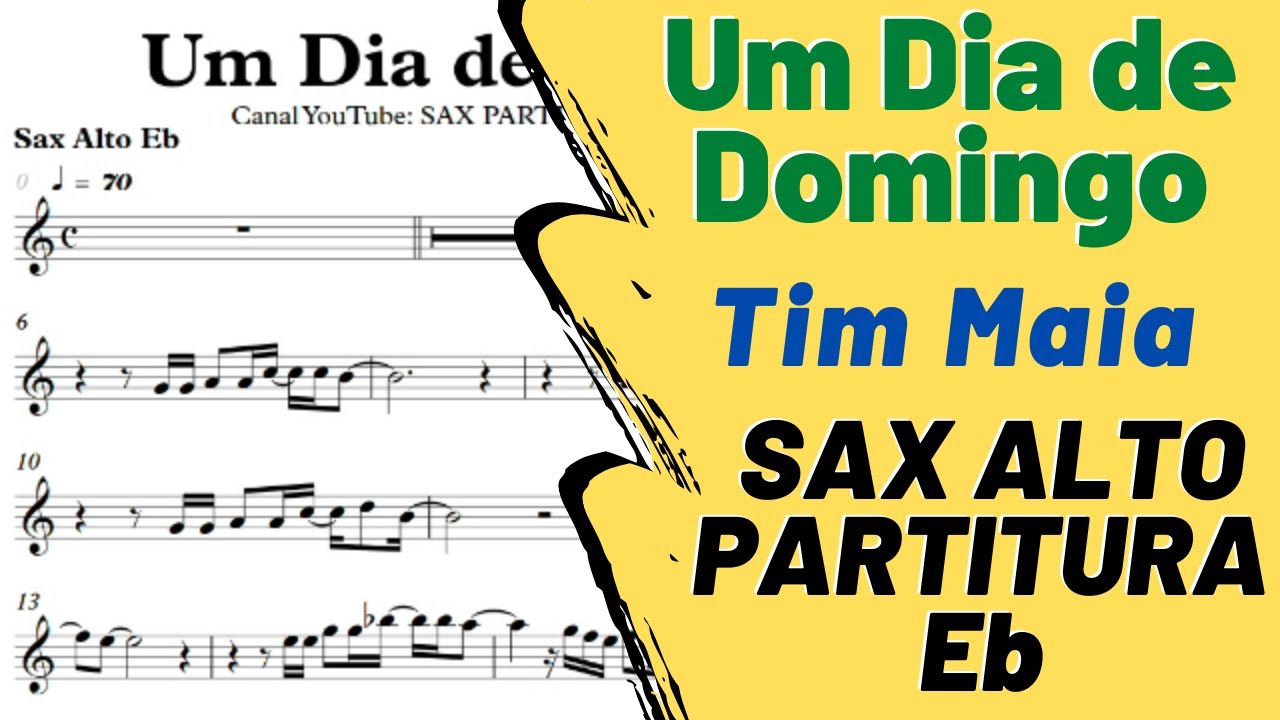 Um Dia de Domingo - Tim Maia - Partitura Sax Alto Eb versão