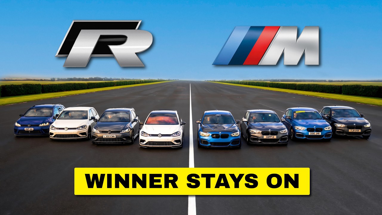 WHOS SLOWEST? VW GOLF R's vs BMW  M140i's