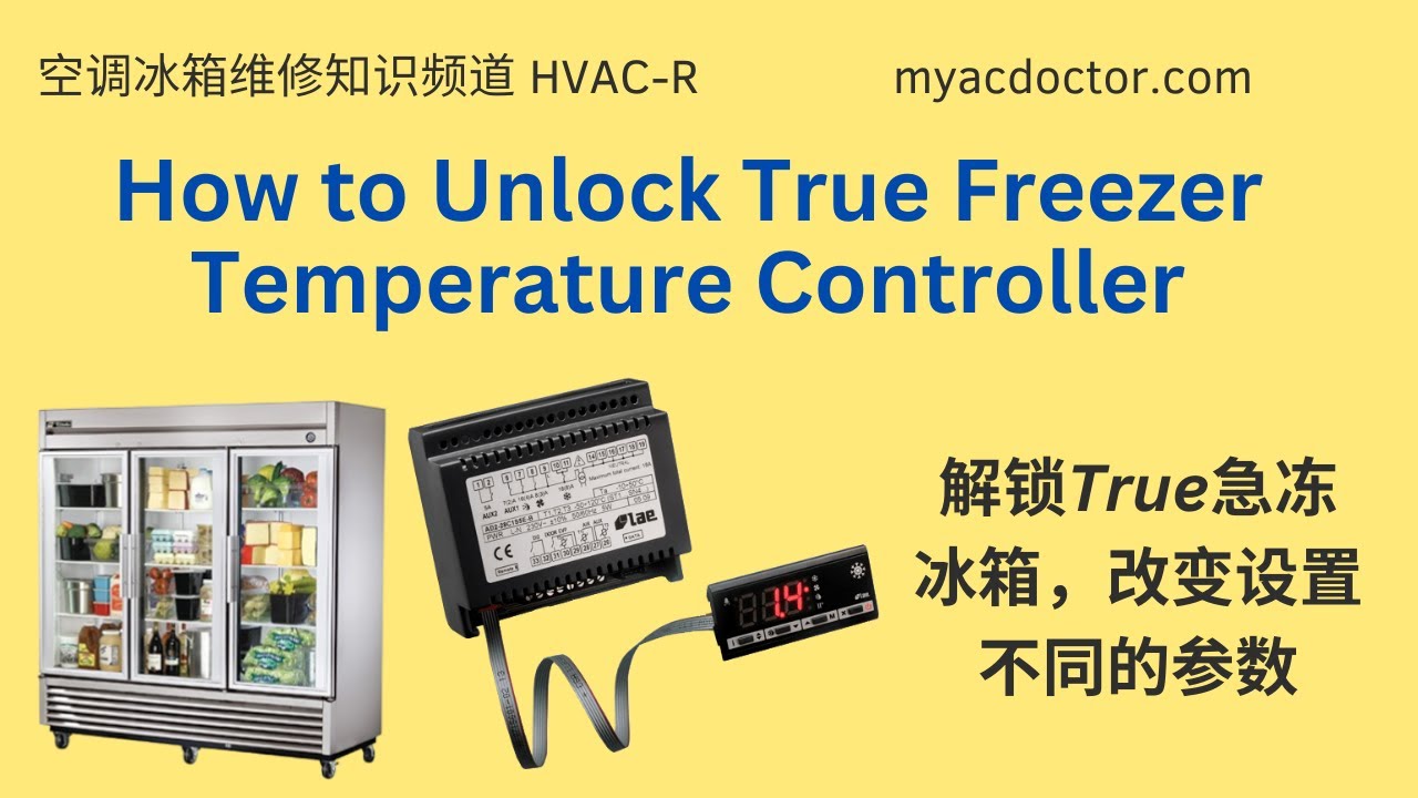 How unlock True Freezer Temperature Controller to Set Temperatures, such as manual defrost, set temp