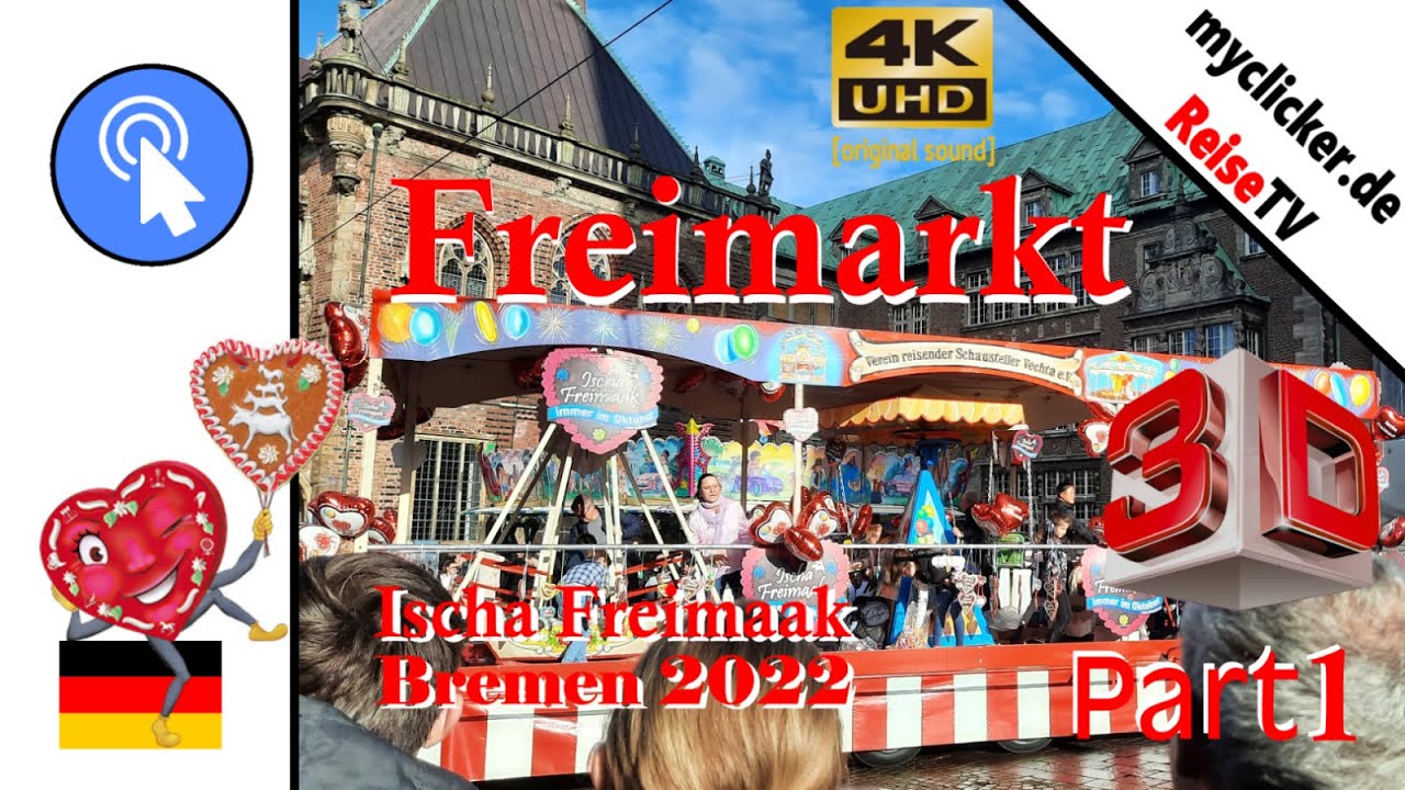 Freimaak Bremen 2022 3D part1/7 Freimarkt 3D 4K uhd Marktplatz original sound VR