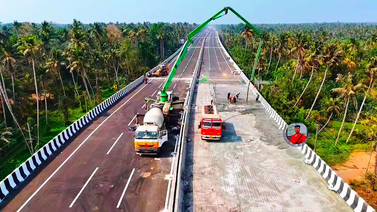 കൊടുങ്ങല്ലൂരിന്റെ അതിമനോഹരമായ നാഷണൽ ഹൈവേയുടെ ഭാഗങ്ങൾ | thrissur longest viaduct | snpuram nh66 work
