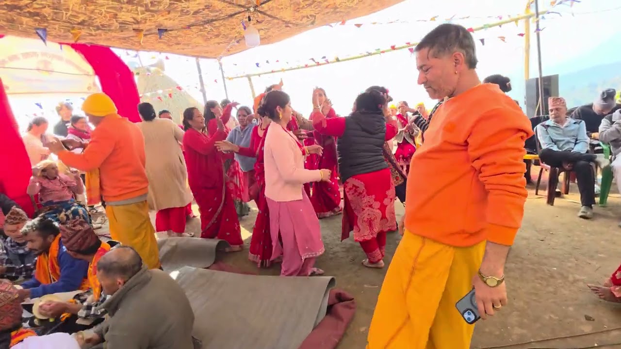 पर्बत पाङ खुर्कोटको भजन शंख ध्वनी सहित भक्तजनको भयो अनौठो नाच bhajan parbat kushma pang khurkot