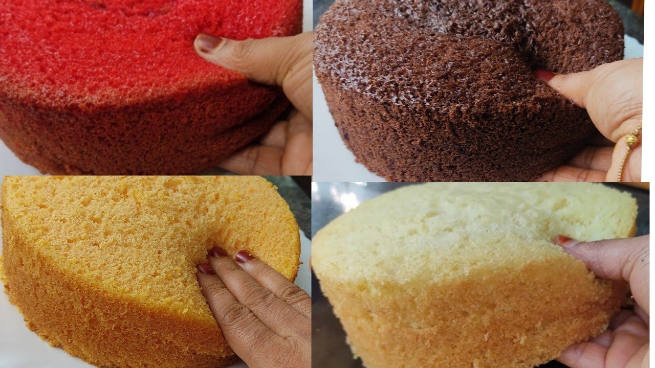 Basic 1 Kg Vanilla,Chocolate,Red Velvet,Butterscotch Sponge Cake Recipe without oven/Sponge Cake ..👌