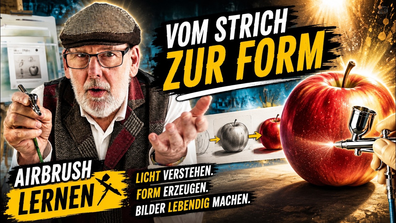🎨🕯️W-011 Airbrush lernen: Vom Strich zur Form! Übungen für Einsteiger in die Airbrushmalerei.
