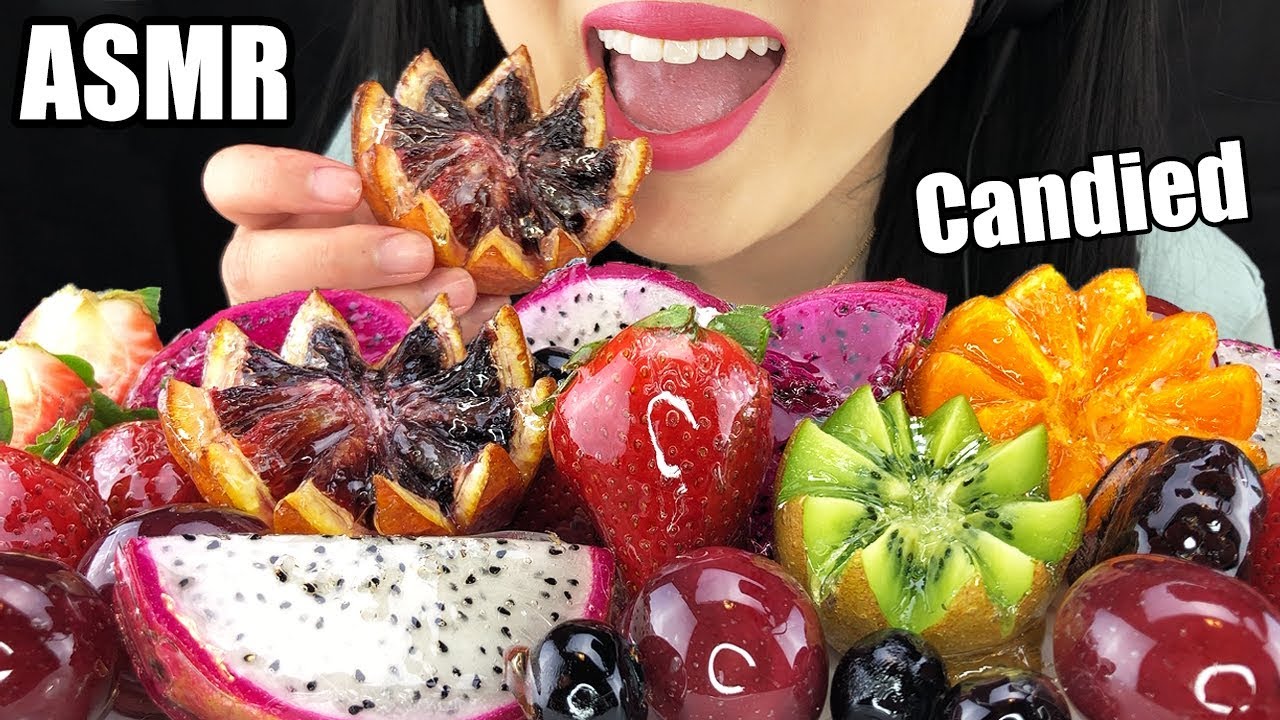 ASMR CANDIED COLORFUL FRUITS *EXTREME ICE CRACKLING* 사탕 탕후루 (No Talking) Tanghulu ASMR Phan