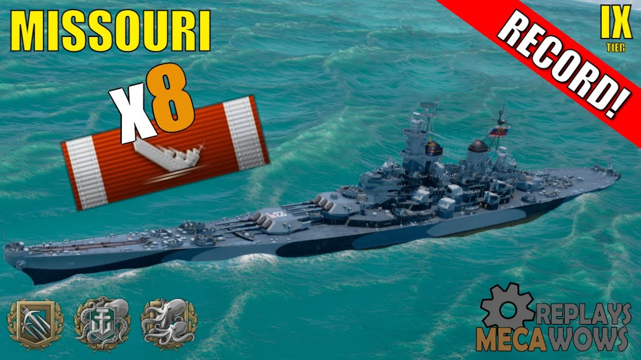 Missouri 8 Kills & 125k Damage | World of Warships Gameplay