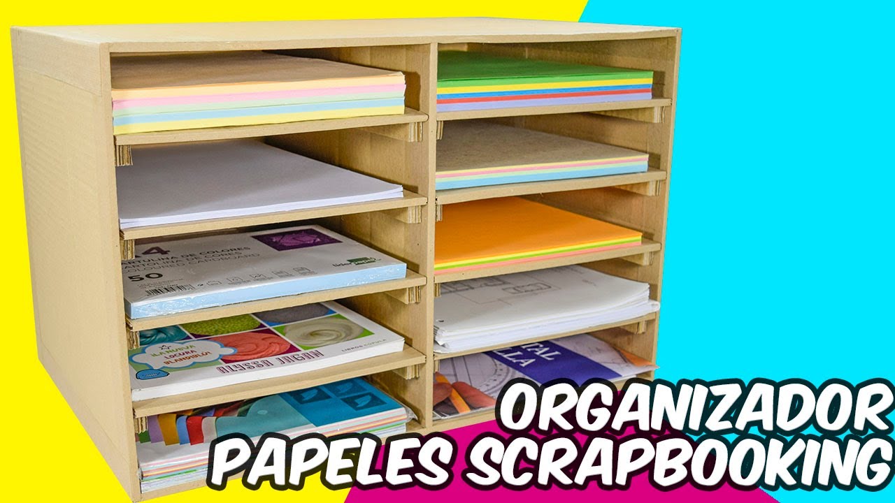 ORGANIZADOR DE CARTÓN PARA PAPELES DE SCRAPBOOKING