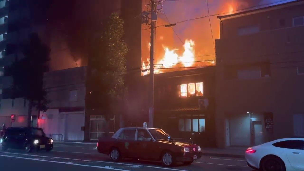 2022年6月19日　京都四条通りの火事。