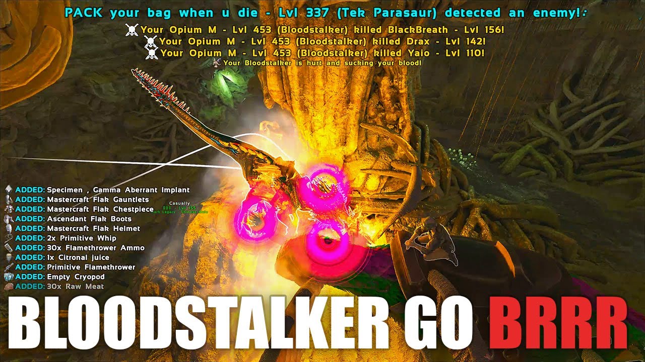 Использование OP Bloodstalker для защиты пещеры стаи! | Официальный PVP Ark E98