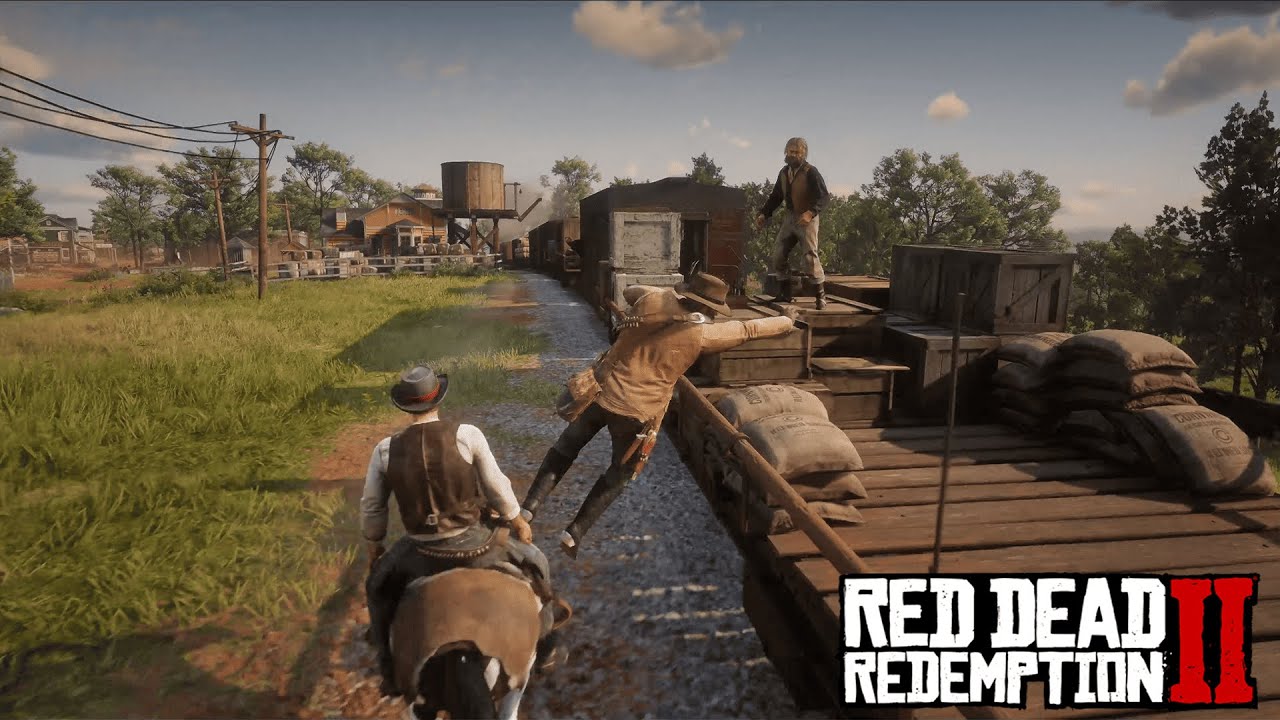 Train Chase to Capture Fugitives | Arthur Morgan | RDR2 🚂🔥