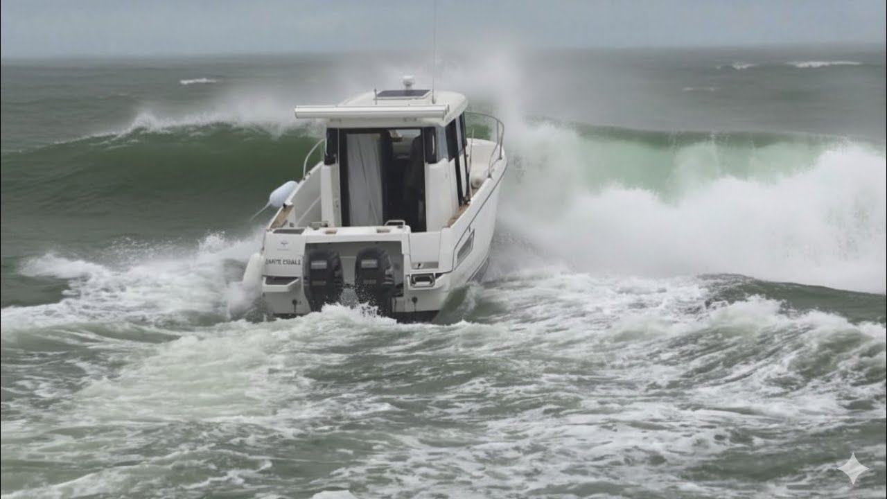 📛 ÉNORME CLAQUAGE D'UN BATEAU DE PÊCHE FACE AUX MURS D'EAU DANS UN OCÉAN DÉMONTÉ À CAPBRETON. 🌊🫣