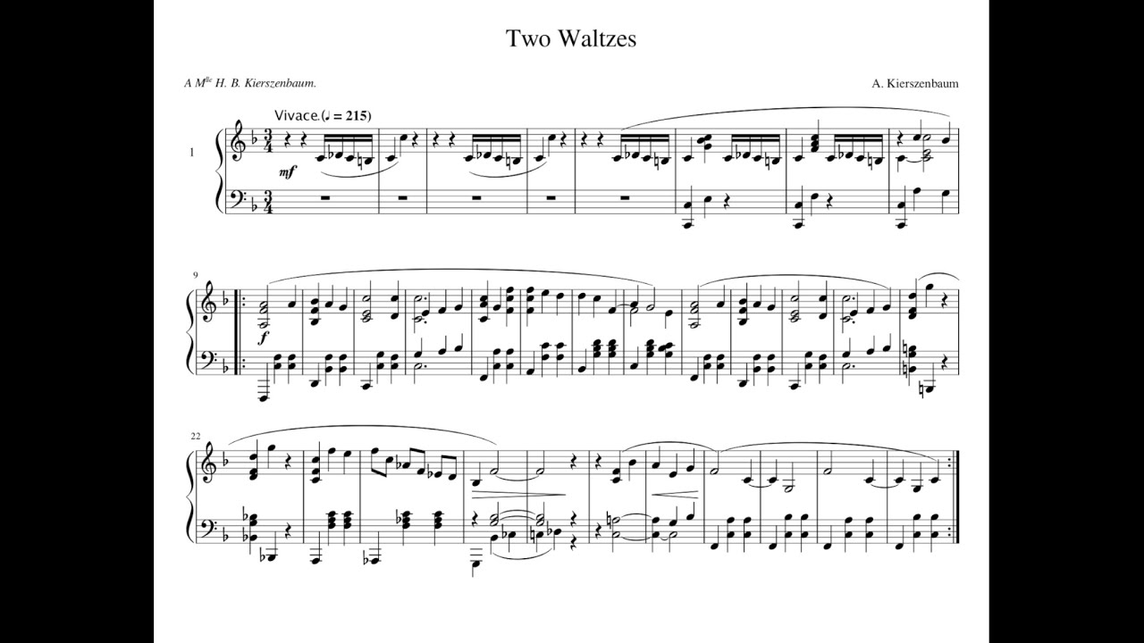 Andrew Kierszenbaum - Two Waltzes (with score)