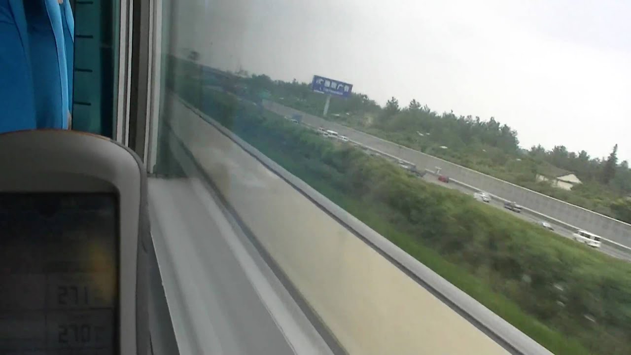 Maglev Train 431kph/271MPH Shanghai, China GPS shows speed