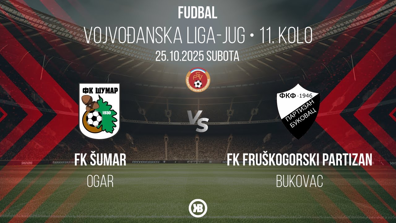 FK Šumar (Ogar) - FK Fruškogorski partizan (Bukovac) 7:2 | 25.10.2025