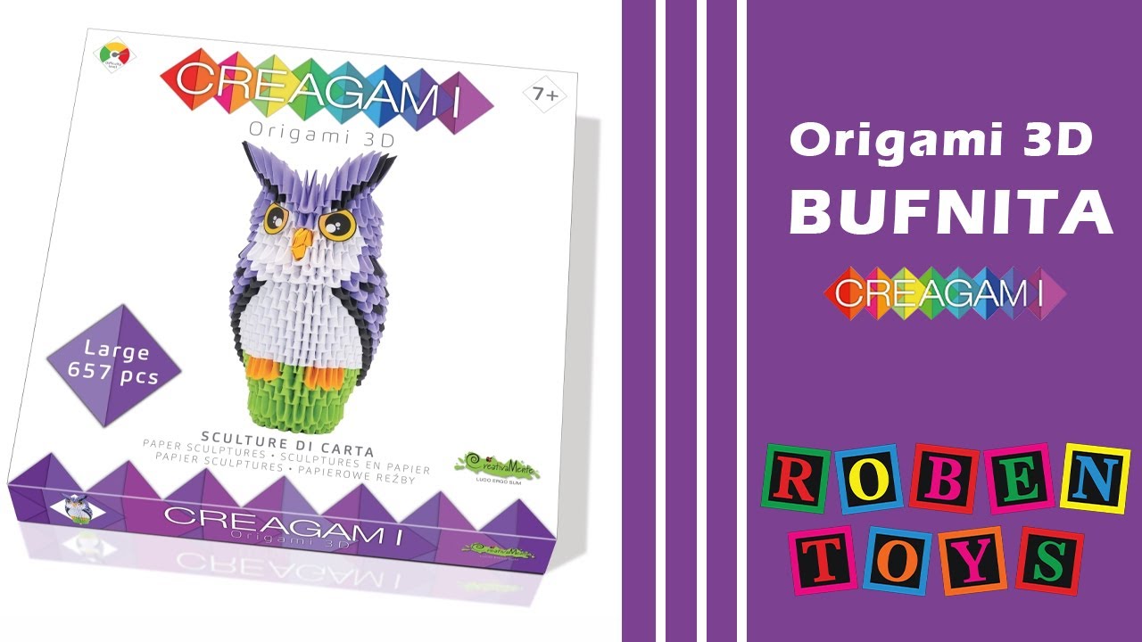 Origami 3D Creagami - Bufnita, 657 Piese