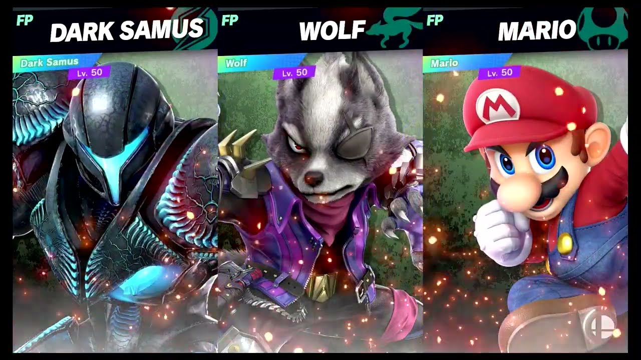 Super Smash Bros Ultimate Amiibo Fights – Request #21528 Dark Samus vs Wolf vs Mario