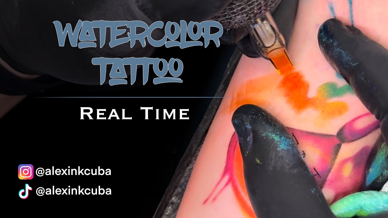 Tatuaje acuarela para una hair artist - video tiempo real
