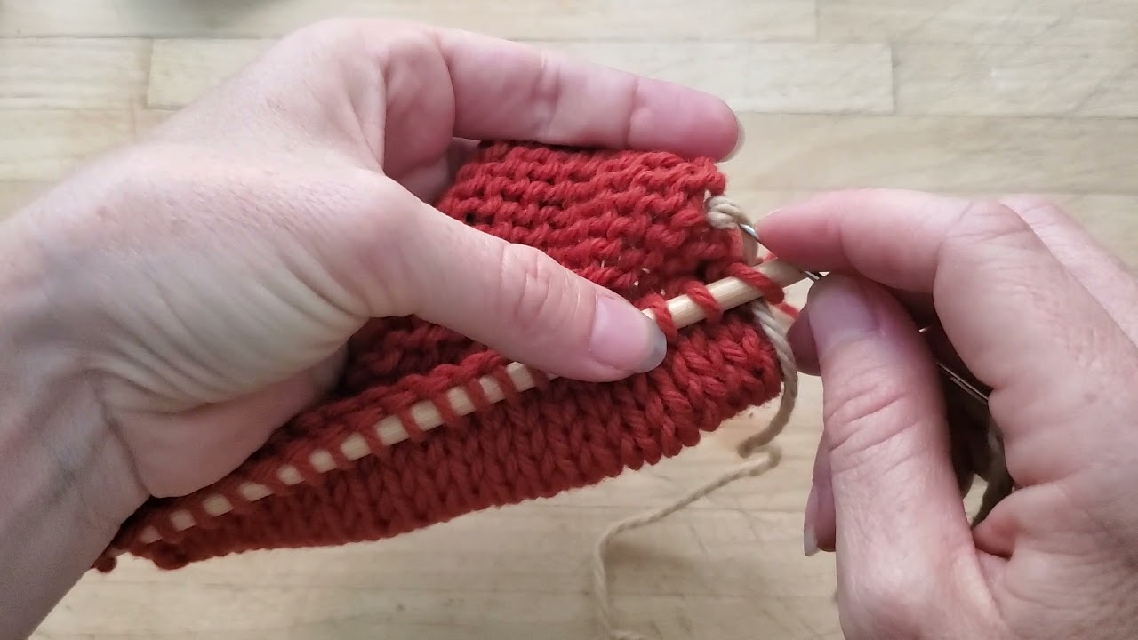 Tutoriel Tricot - Demi remaillage pour ourlet cousu (half grafting hem)