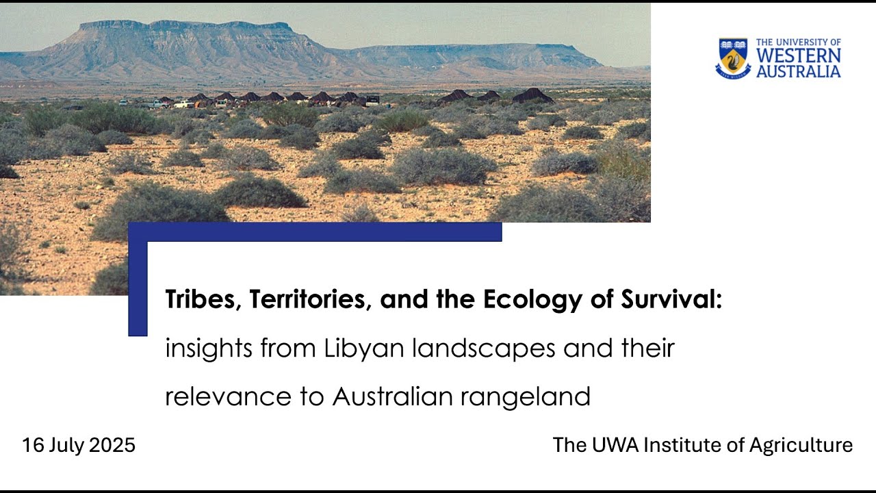 Libyan landscapes and their relevance to Australian rangeland: Lecture by Dr Gustave Gintzburger