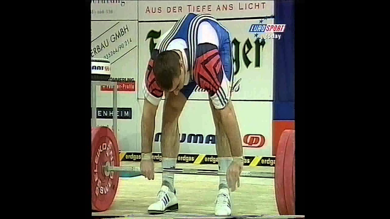1998 European Weightlifting 94 kg Highlights mpeg4