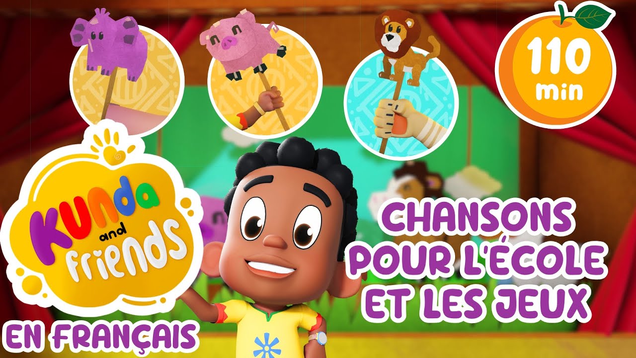Chansons pour l’école et les jeux | Dessin animé éducatif pour enfants Kunda et ses amis