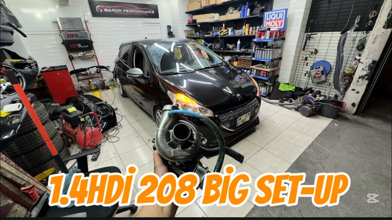 PEUGEOT 208 1.4 HDİ BİG TURBO + İNTERCOOLER + DOWNPİPE + FİLTRE + YAZILIM FULL DOLDURDUK #EDC17C10