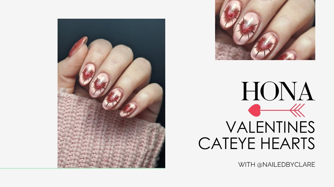 Как сделать маникюр в виде сердечек и «кошачьих глаз» ко Дню святого Валентина с помощью скрепки ...