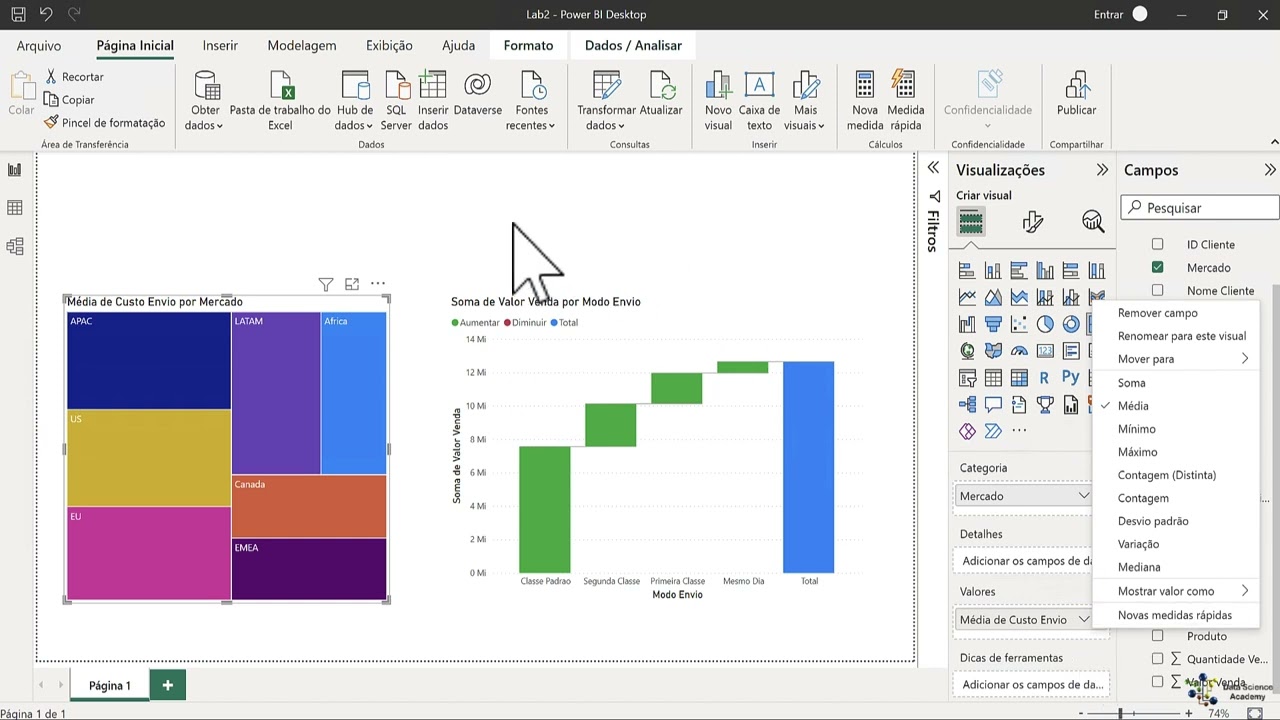 Lab 2 - Gráfico Treemap no Power BI