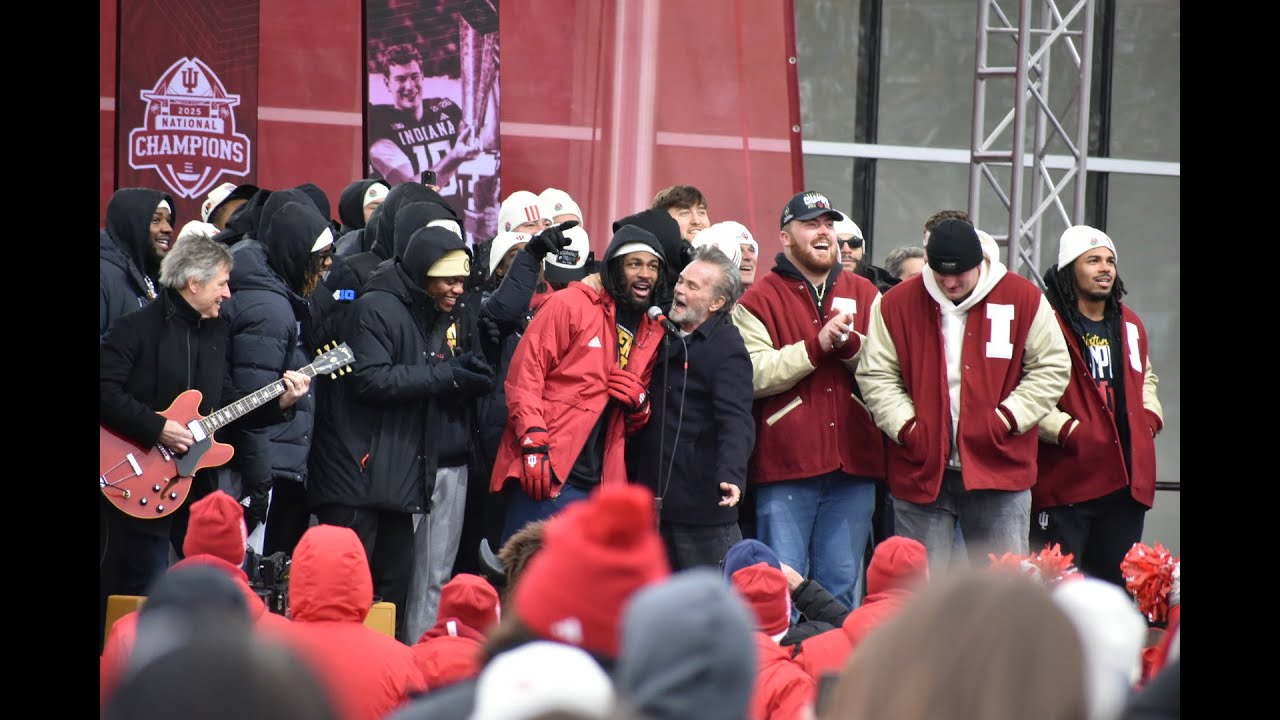 Indiana football national championship celebration at Memorial Stadium