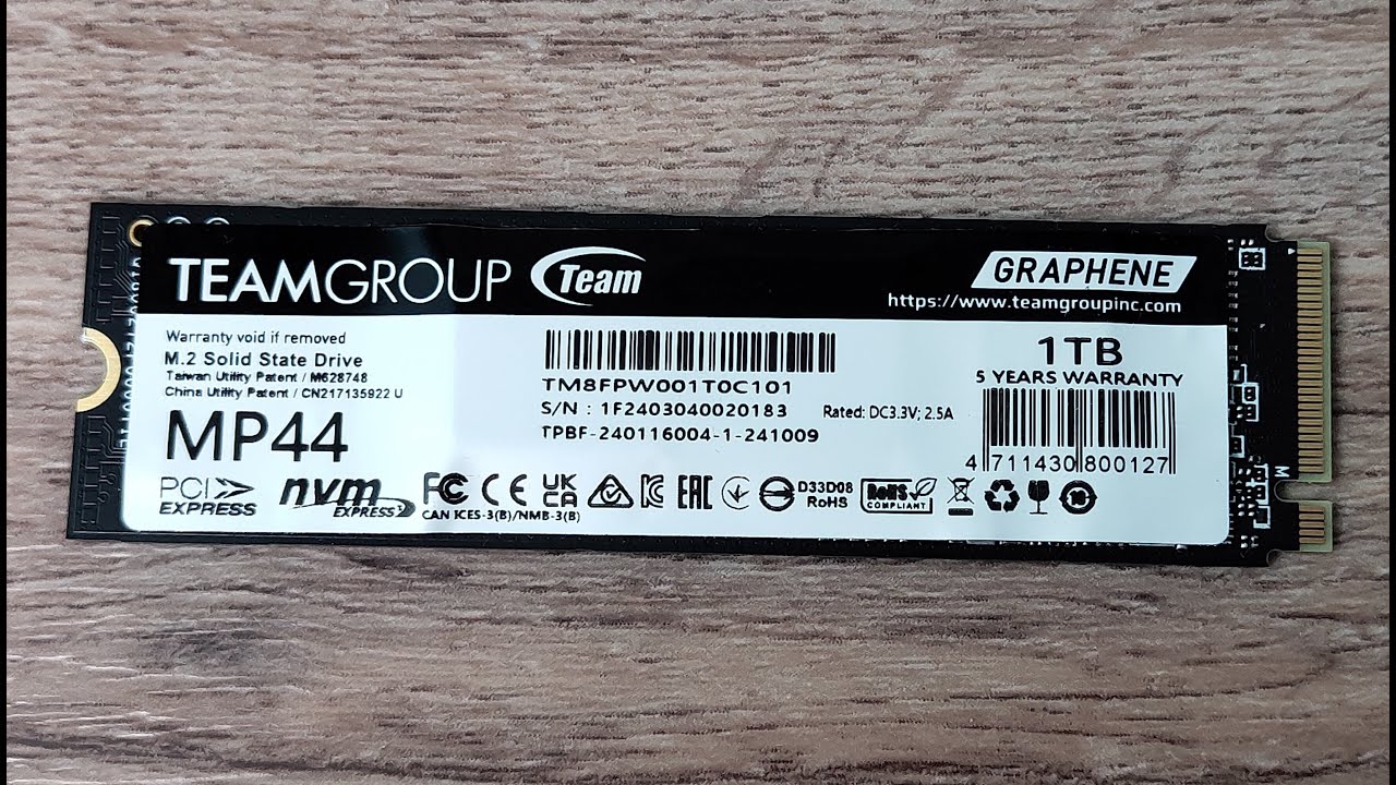 Обзор NVMe SSD Team Group MP44 , с объёмом 1ТБ