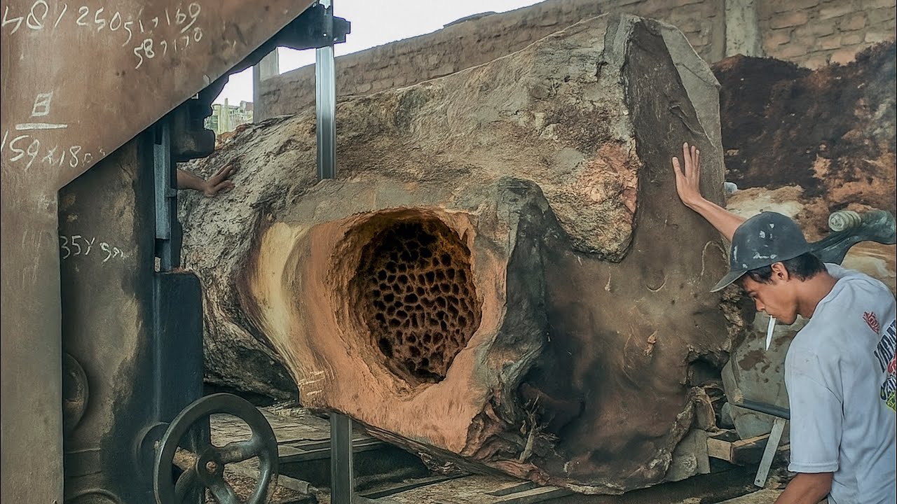 Cutting Open a Century Old Rotten Log ‼️ Rare Redwood Milling Discovery