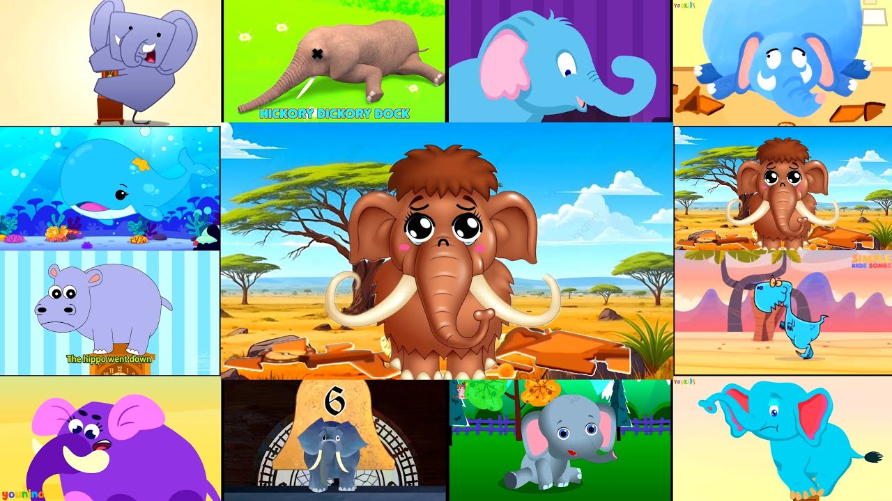 HICKORY DICKORY DOCK || BEST MAMMOTH EVER || 12 IN 1 CLOCK CRASHER PARTY || COLOR INVERSION EFFECTS