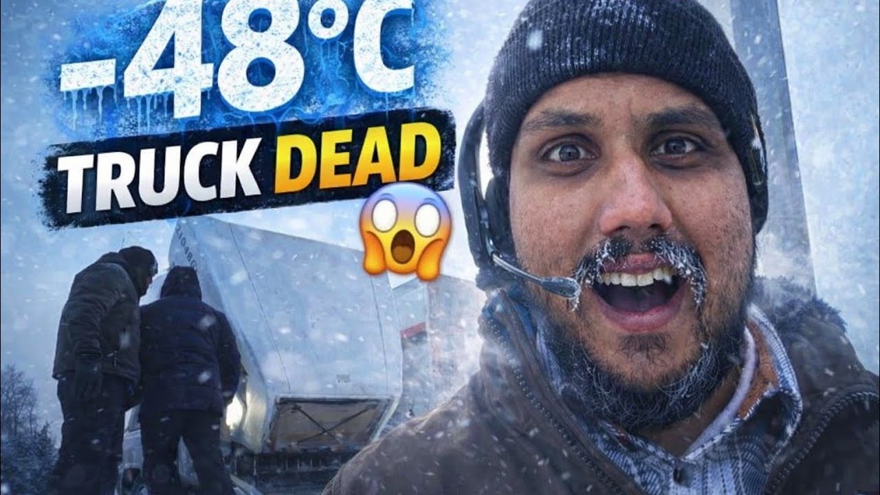 -48°C Canada ❄️ Truck Breakdown 😱 Roadside Repair in Deadly Cold | Punjabi Trucker Vlog”