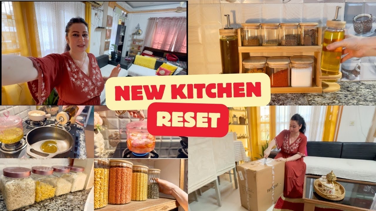 ❤️Kitchen Counter Rearranged/Grocery Restock/New Container/Smart Kitchen Products/Pyaji Matar Paneer