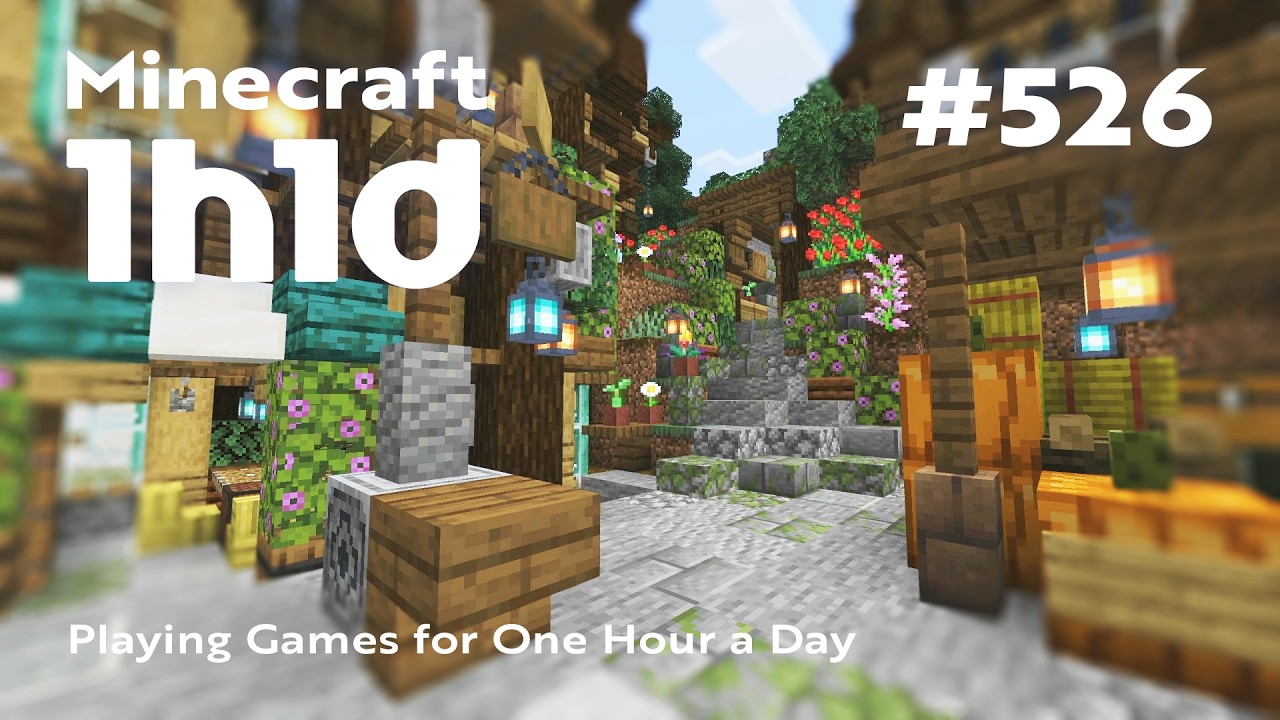 Minecraft｜1日1時間（実況なし）｜道の整備と洞穴を利用した建築｜1h1d Part 526