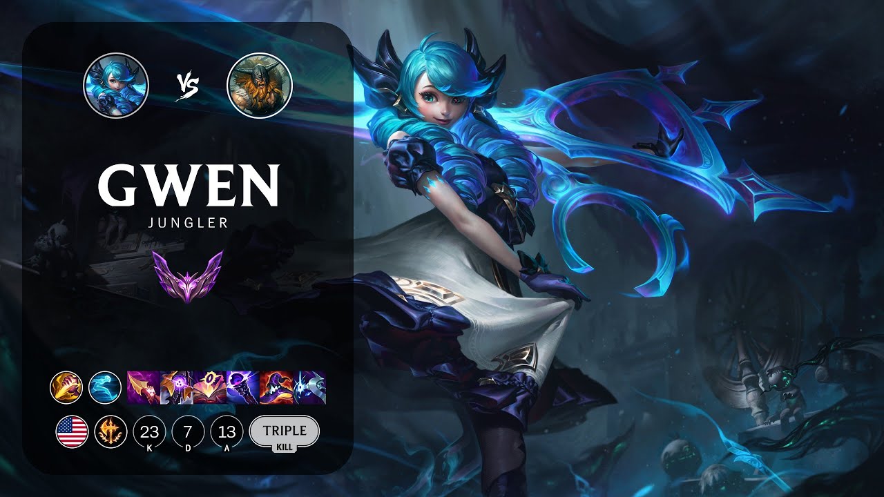 Gwen Jungle vs Olaf - NA Master Patch 13.4