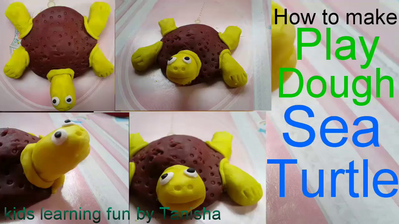 How to make sea turtle from playdough /Play-doh creations for kids/Playdoh craft by Tanisha [76]