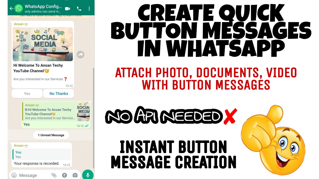 HOW TO SET BUTTON MESSAGE IN WHATSAPP | BUTTON MESSAGE IN WHATSAPP WITHOUT ANY APPS | AUTO REPLY
