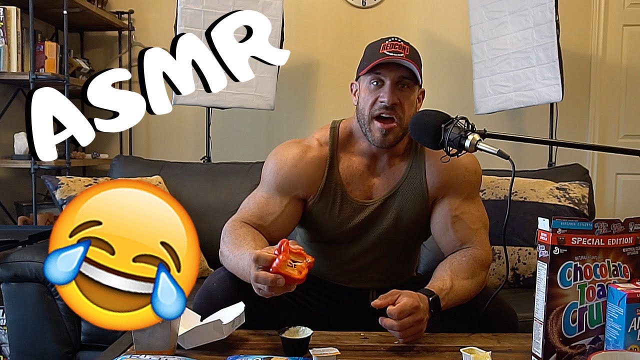 Bodybuilder does ASMR