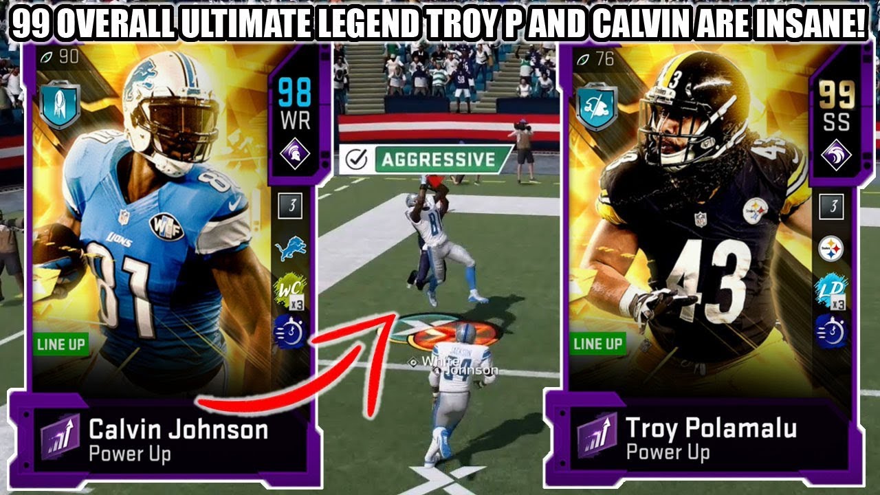 99 OVERALL ULTIMATE LEGEND POLAMALU AND CALVIN JOHNSON ARE INSANE! 99 SPEED! | MADDEN 20