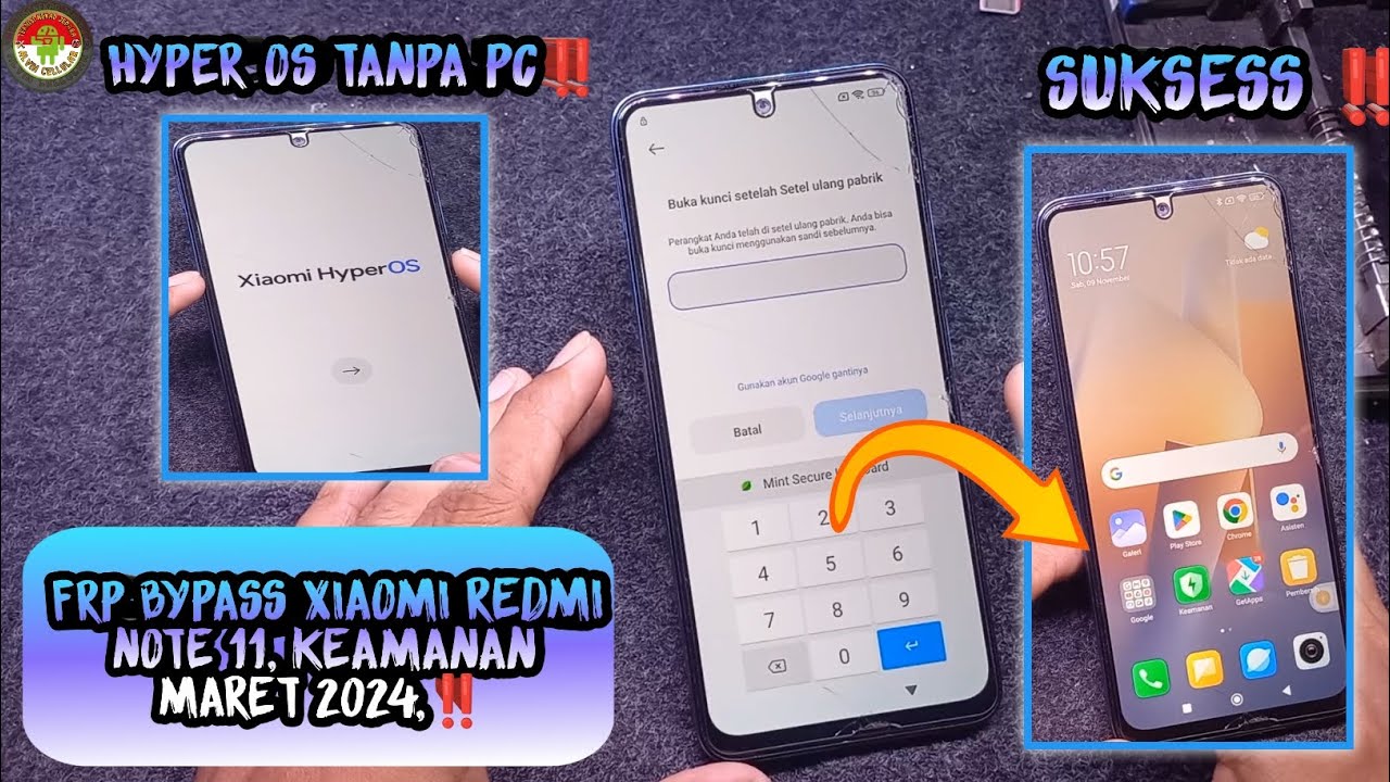 FRP BYPASS XIAOMI HYPER OS,ANDROID 13, MARET 2024,REDMI NOTE 11 TANPA PC‼️