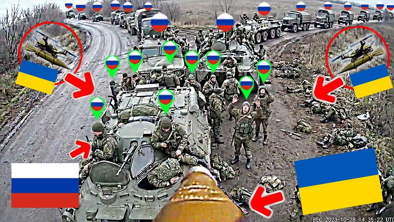 Ukrainian Azov FPVs Destroyed a Huge Russian Convoy Near Pokrovsk!