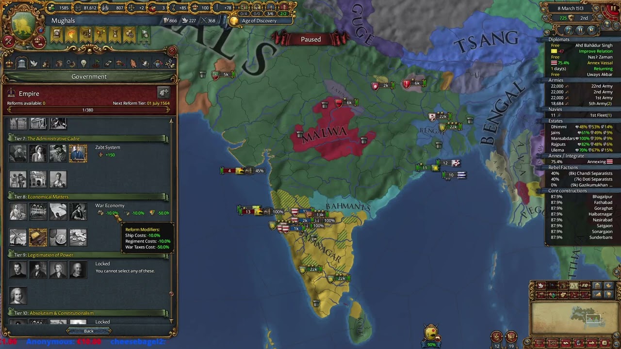 EU4 Pro Tip: Regiment Cost Affects Land Maintenance