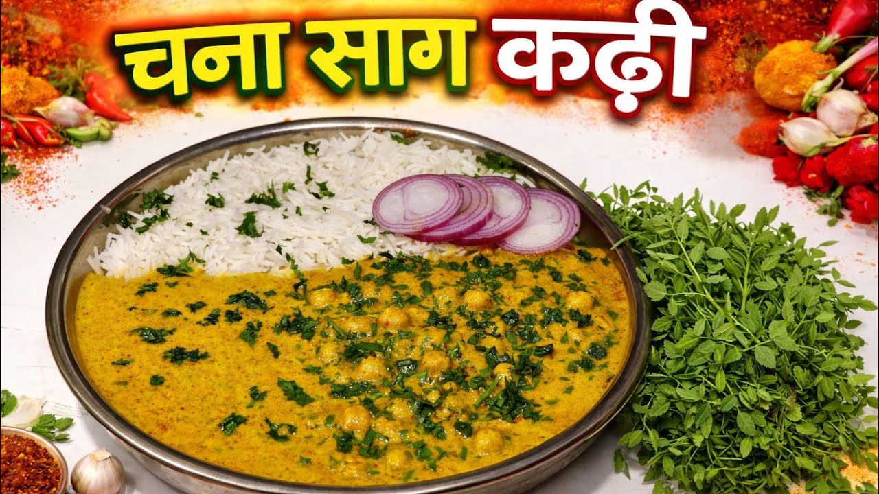 चना साग पत्तों की कढ़ी | गाँव की देसी रेसिपी |Chana Saag Leaves Kadhi/Simple & Healthy Indian Recipe