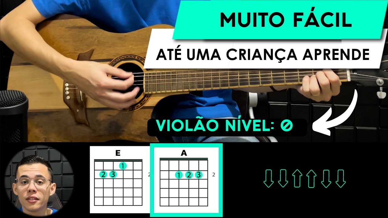 Primeiro Louvor No Viol&atilde;o Com 2 Acordes F&aacute;ceis | N&Iacute;VEL 0 | AULA 1 | VIOL&Atilde;O PARA INICIANTES