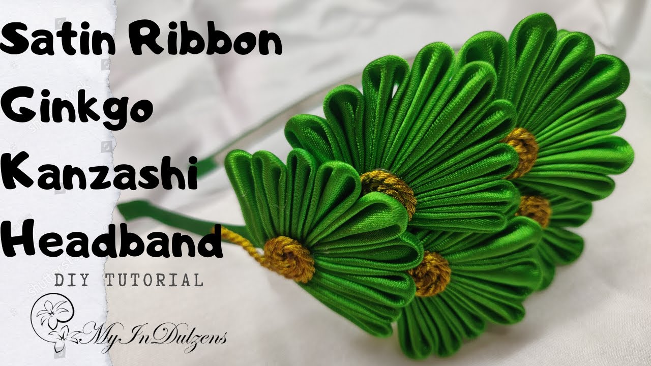 D.I.Y. SATIN RIBBON GINKGO KANZASHI HEADBAND