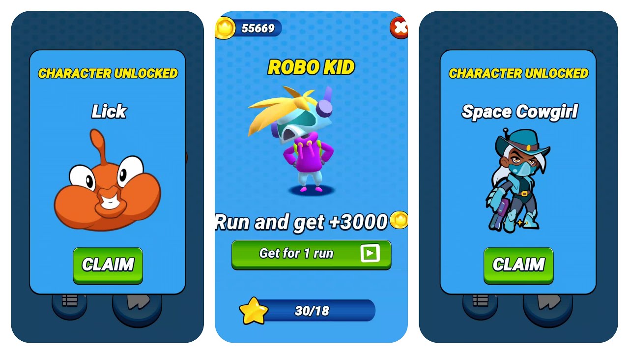Om Nom Run Gameplay Unlocking Lick and Space Cowgirl