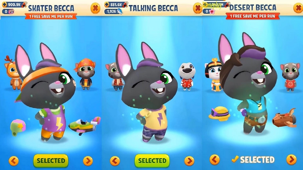 Talking Tom Gold Run Chinese Version NEW UPDATE  Desert Becca VS Skater Becca Talking Becca Gameplay